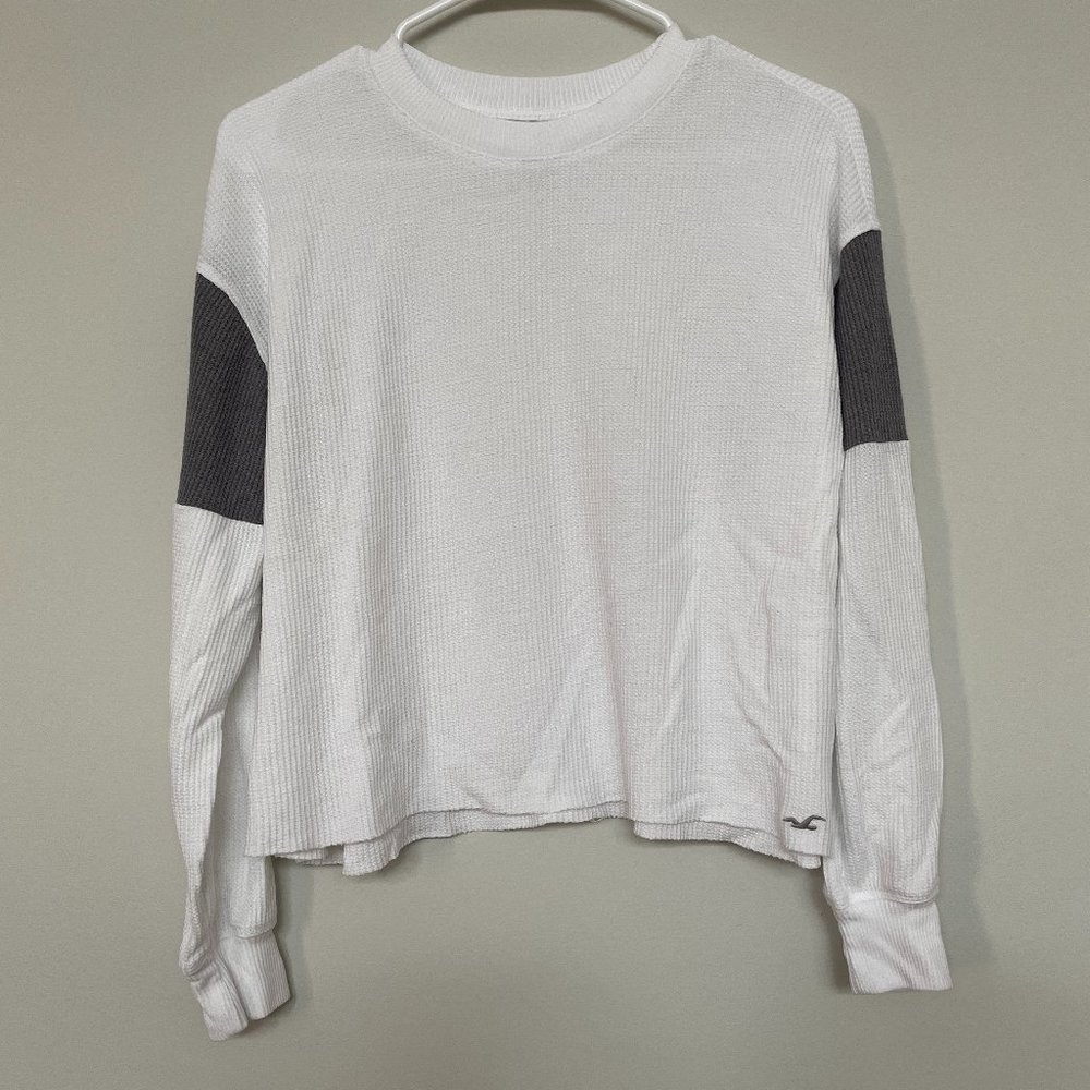 Hollister White Waffle Boyfriend Tee